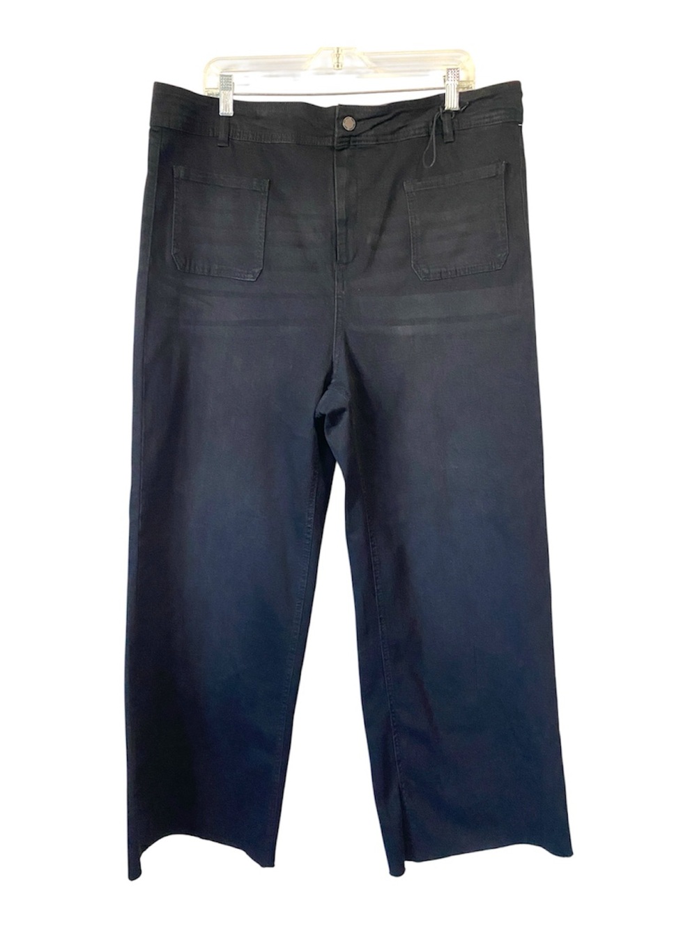 Oat New York Women's Pocket Wide Leg Hi Rise Jeans black size 18W